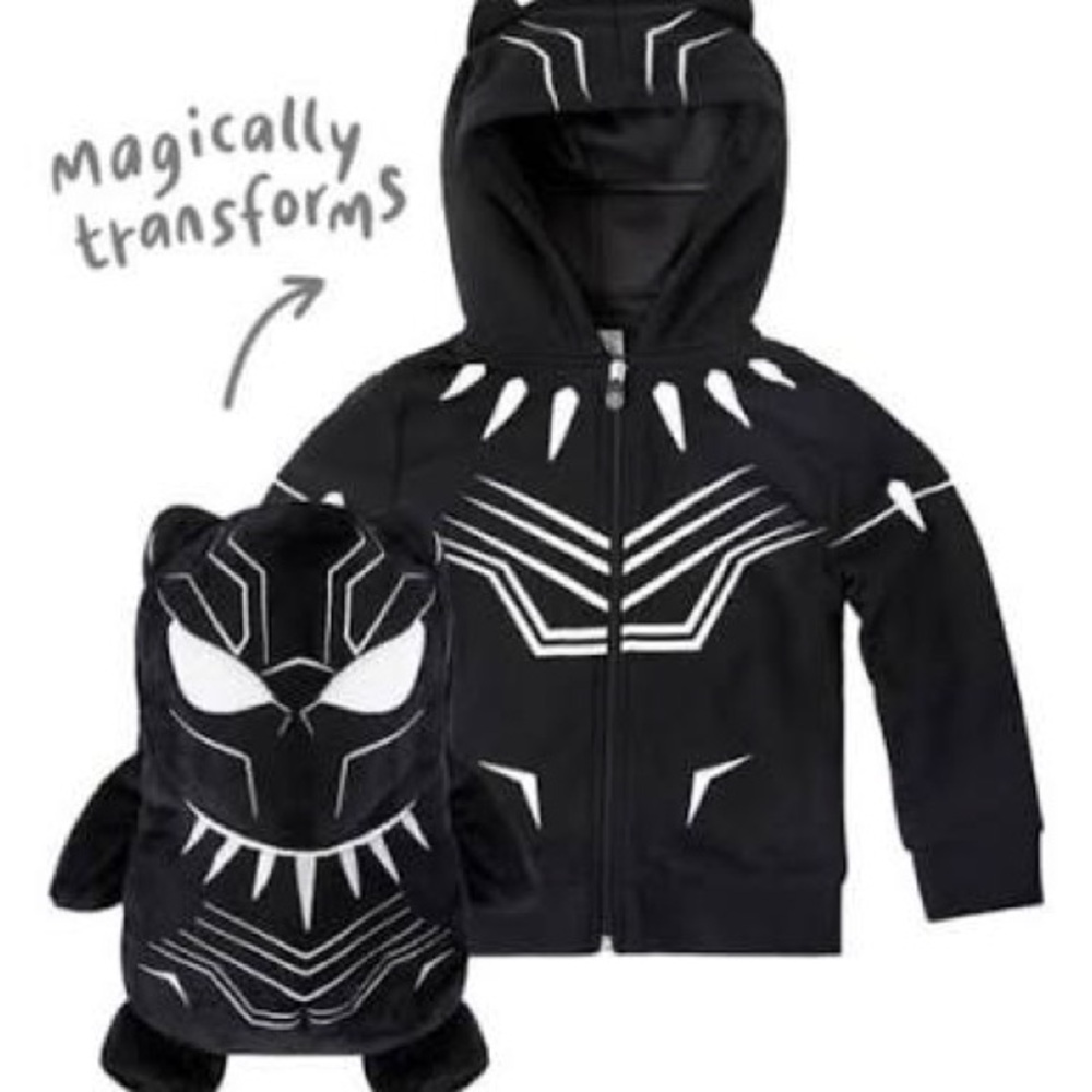 Marvel Black Panther Cubcoats Kids Hoodie and Stuffed Animal 3T